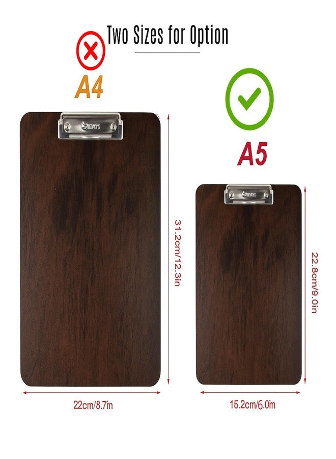 DEAL NUT A5 Mini Clipboard, Clipboard Writing Pad, Small Wooden Hardboard Notepads, A5 Wooden Clip Board, Durable Mini Writing Pad for Restaurant, Office, Classroom Supplies (Pack of 3) - Image 2