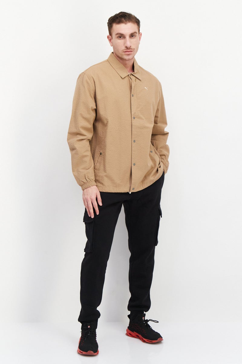 PUMA جاكيت خارجي طويل الأكمام للرجال من بومة x سلكت، بني فاتح - Image 4