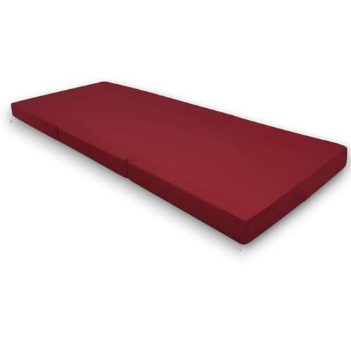 ATOOTFUSION Maroon Colored 3 Fold Tri Folding Medium Hard EPE Foam 2 Inch Thickness Floor Light Weight Foldable Movable Cot Mattress, Bed Mattress for Travel, Picnic, Yoga Mat (72X35X2 Inches) - Image 2