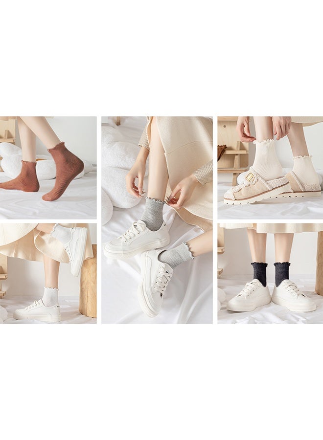 6 أزواج من الجوارب المزخرفة للنساء، جوارب مزخرفة لطيفة، جوارب بتصميم مزخرف، جوارب كاحل أنيقة وعادية تنفسية من القطن الناعم والمرن للنساء، مثالية لأي مناسبة، تبقى جافة ومنعشة ومريحة للغاية. - Image 5