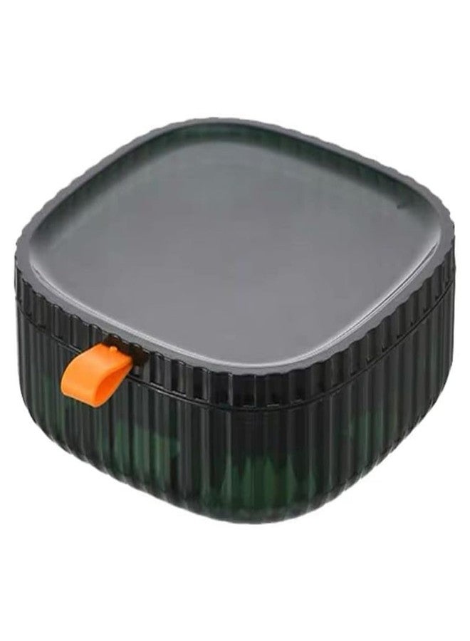 MEZON صندوق تنظيم المجوهرات من ميزون، منظم أقراط أكريليك، حقيبة مجوهرات للسفر، صندوق مجوهرات مع حجرة، صندوق تخزين للخواتم والأساور والقلائد، (طبقتان) (أخضر داكن) - Image 1