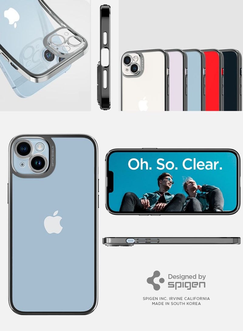 Spigen Optik Crystal for iPhone 14 case cover - Chrome Gray - Image 3