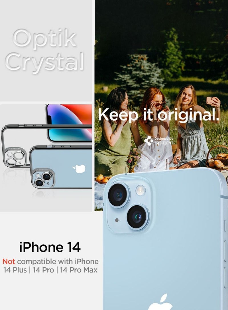 Spigen Optik Crystal for iPhone 14 case cover - Chrome Gray - Image 2
