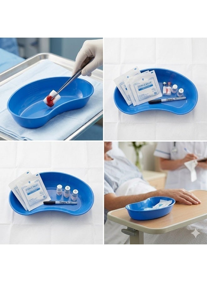 Protect Kidney Tray Graduated 700 ml Kidney Shaped Plastic Emesis Basins Blue - Image 3