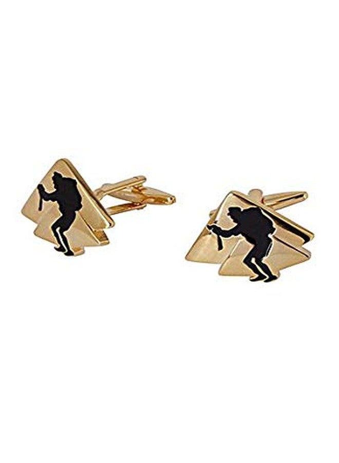 2 Pyramid Cufflink | Contemporary Cufflinks for men | Made of Brass | cufflink | Color - Gold | Rhodium plated