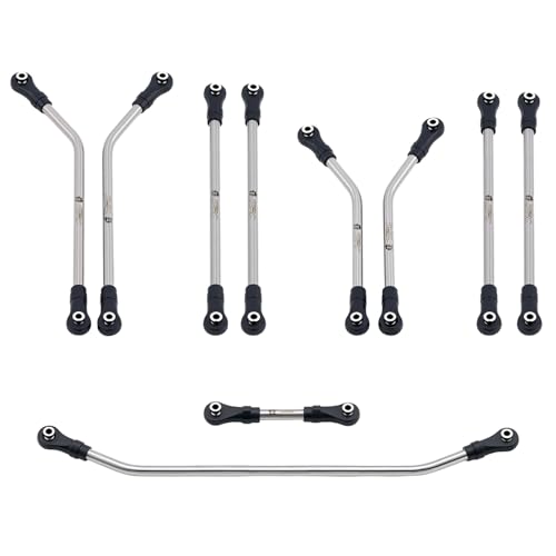 TCRC 10PCS Grade 5 Titanium High Clearance Chassis Links and Steering Links Set for Axial 18 AXP8 Gilamon Trail Buggy Upgrade - Image 5