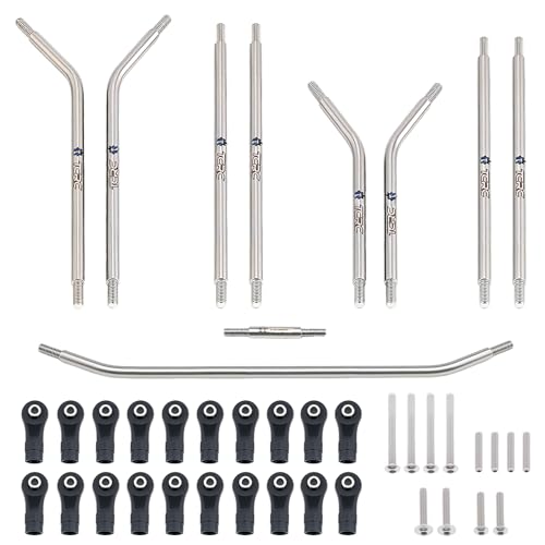 TCRC 10PCS Grade 5 Titanium High Clearance Chassis Links and Steering Links Set for Axial 18 AXP8 Gilamon Trail Buggy Upgrade - Image 1