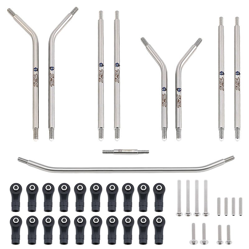 TCRC 10PCS Grade 5 Titanium High Clearance Chassis Links and Steering Links Set for Axial 18 AXP8 Gilamon Trail Buggy Upgrade - Image 3