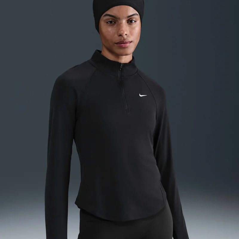 نايكي بلوزة جري نسائية   - بسحاب نصفي