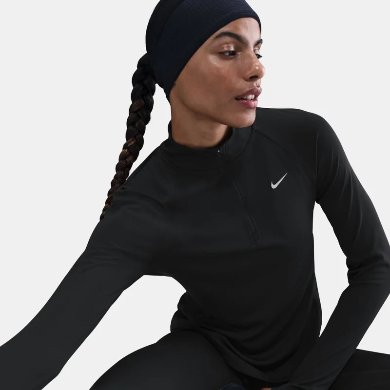 Nike Black Women's Tempo Swoosh Dri-FIT 1/2-Zip Running Top for Women | Best Price UAE