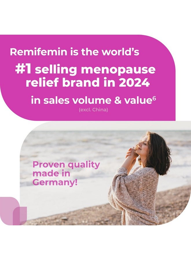 Remifemin Menopause Symptoms Relief - Clinically Proven Ingredients - Menopause Supplements - Black Cohosh - Estrogen-Free - Made in Germany - 60 Tablets - Image 1