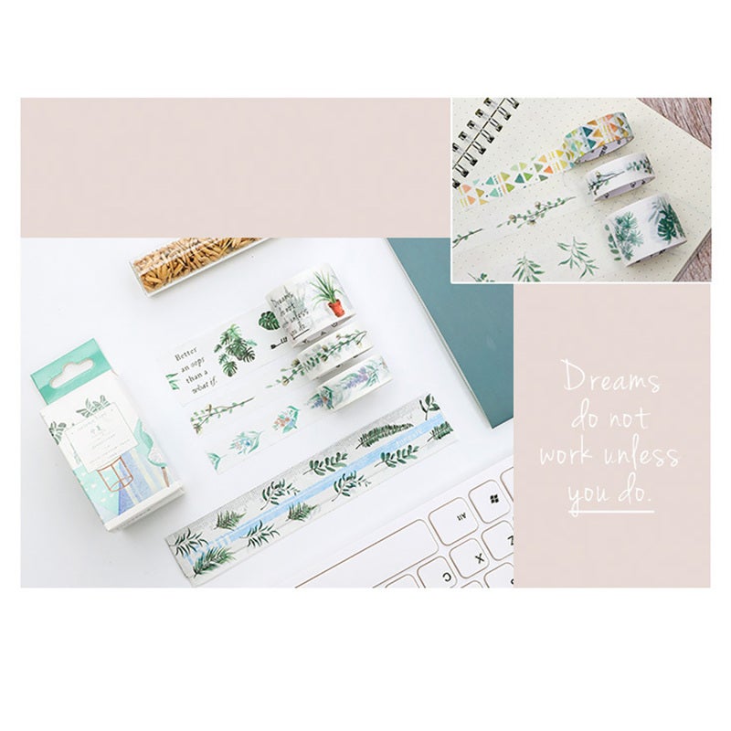 Washi Tape Set - 4 Rolls (30mm*2m, 5mm*2m, 15mm*2m*2) Trace-Free Delicate Decorative Tape for Diary, Journal, Photo and Gift Box Decoration - Image 5