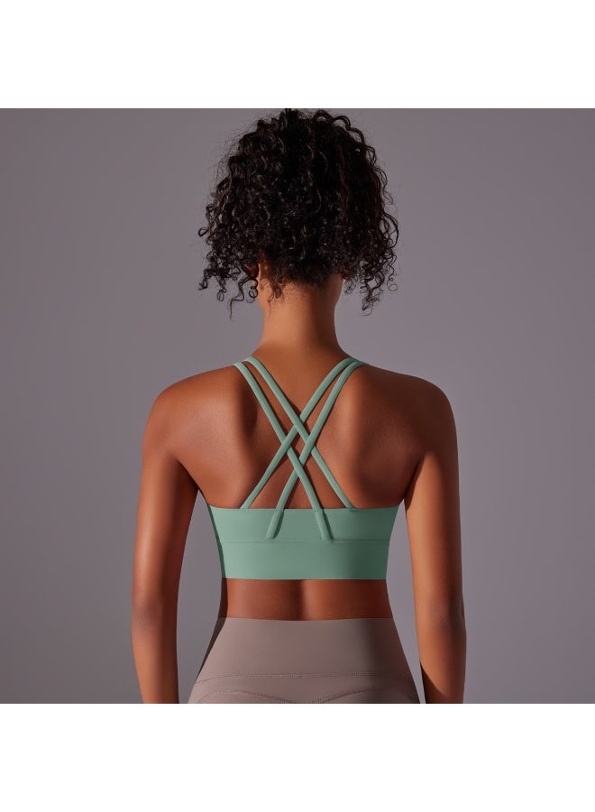 Top Women Bra Cropped Bralette Gym Yoga Sports Bra Cross  Back Female Bra Breathable Top Women's Underwear - Image 1