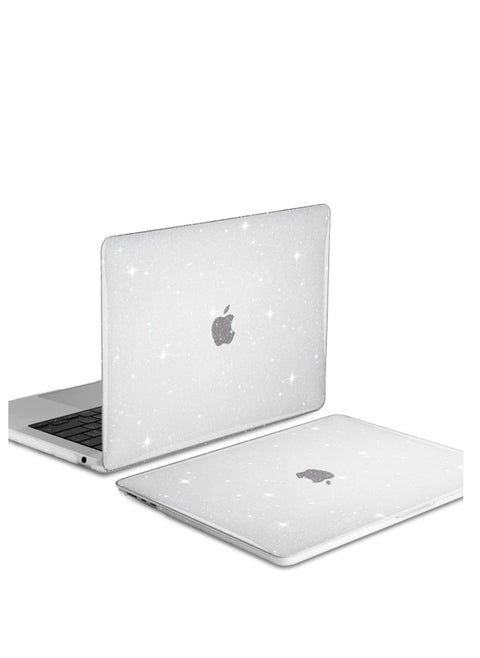 Sparkly Hard Case Compatible with MacBook Air 15 Inch 2025 2024 2023 A3241 A3114 A2941, Glitter Bling Plastic Hard Shell  for Mac Air 15.3" with Liquid Retina Display & Touch ID ,Clear
