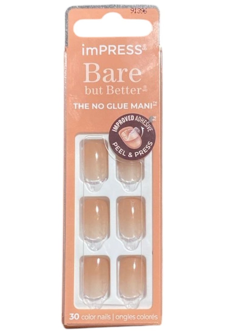 KISS - imPRESS Bare but Better THE NO GLUE MANI 30 color nails IMCB04C balance - Image 1