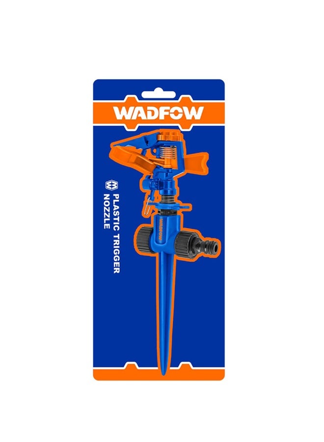 WADFOW Plastic Auto Gear Sprinkler WNE3E34 – Heavy Duty Pulsating Lawn & Garden Water Sprinkler with 2-Way Spike, 20° to 360° Adjustable Spray Pattern & 4,874 Sq Ft Coverage for Yard Irrigation - Image 2