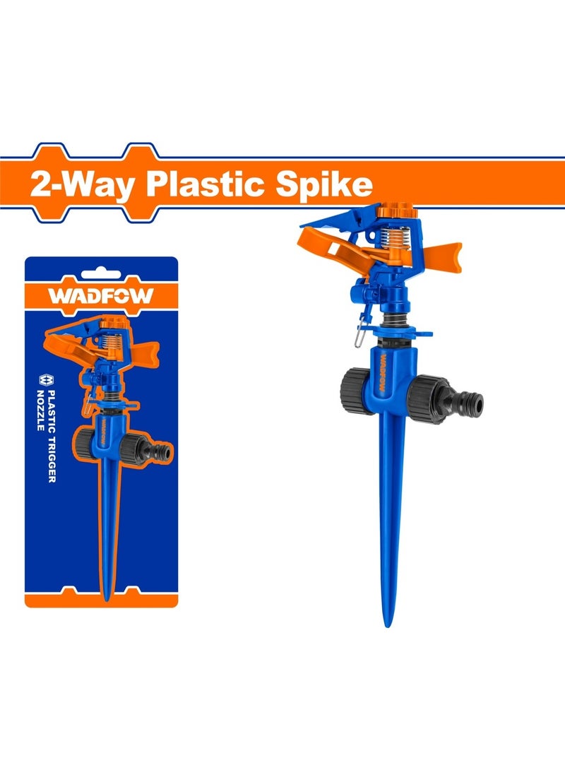 WADFOW Plastic Auto Gear Sprinkler WNE3E34 – Heavy Duty Pulsating Lawn & Garden Water Sprinkler with 2-Way Spike, 20° to 360° Adjustable Spray Pattern & 4,874 Sq Ft Coverage for Yard Irrigation - Image 4