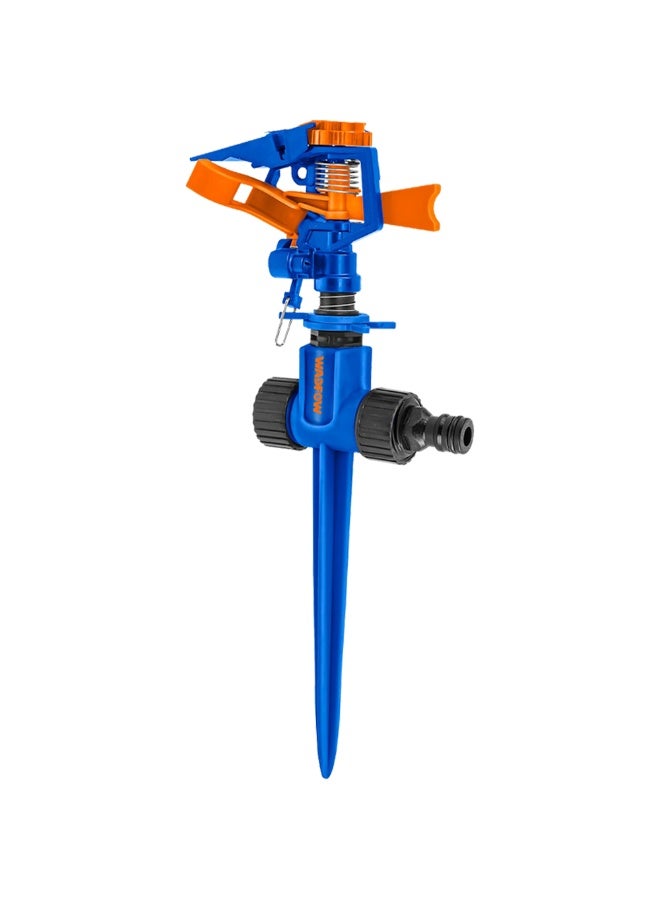 WADFOW Plastic Auto Gear Sprinkler WNE3E34 – Heavy Duty Pulsating Lawn & Garden Water Sprinkler with 2-Way Spike, 20° to 360° Adjustable Spray Pattern & 4,874 Sq Ft Coverage for Yard Irrigation - Image 1