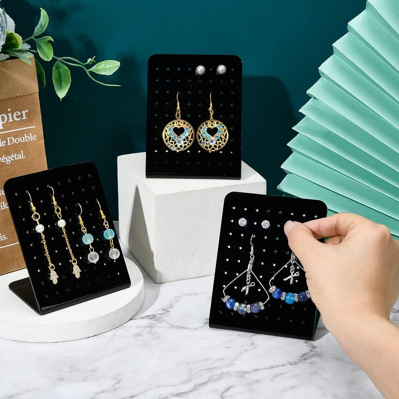 TPGP PandaHall 6 Pack Acrylic Earring Holders with 72 Holes - L-Shaped Jewelry Display Stands - Image 5