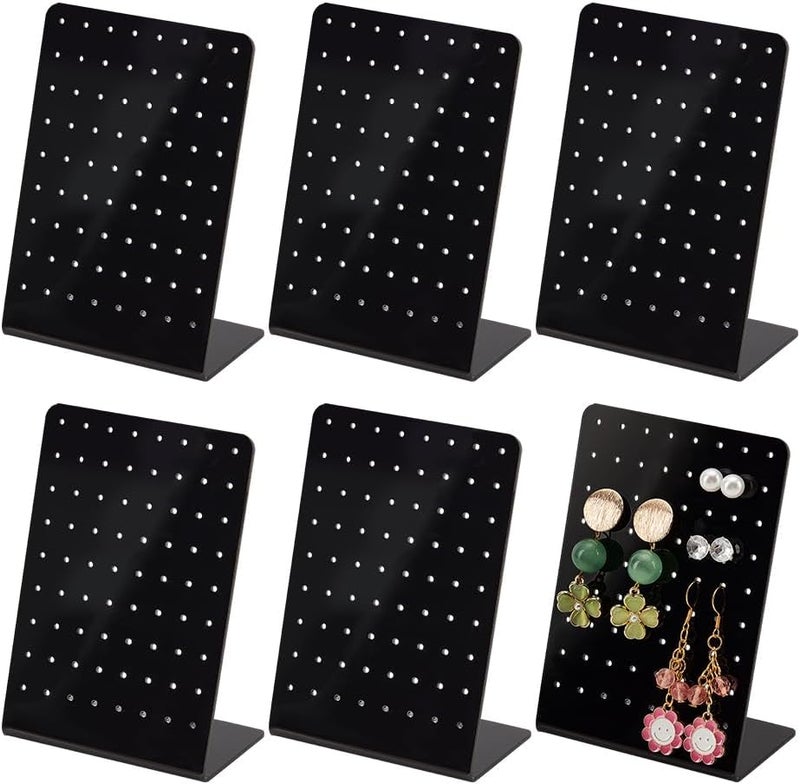 TPGP PandaHall 6 Pack Acrylic Earring Holders with 72 Holes - L-Shaped Jewelry Display Stands - Image 1