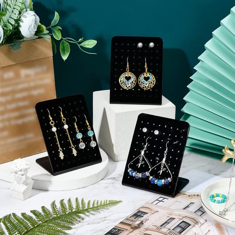 TPGP PandaHall 6 Pack Acrylic Earring Holders with 72 Holes - L-Shaped Jewelry Display Stands - Image 2