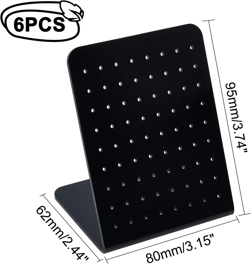 TPGP PandaHall 6 Pack Acrylic Earring Holders with 72 Holes - L-Shaped Jewelry Display Stands - Image 4