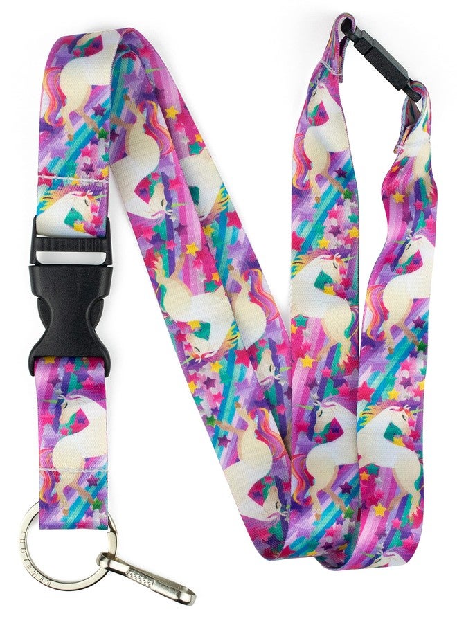 Limeloot Unicorn Breakaway Lanyard For Keys, ID Badge, or Accessories | Fun Design for Kids and Adults, Includes Release Buckle, Flat Ring, and Hook. - Image 1