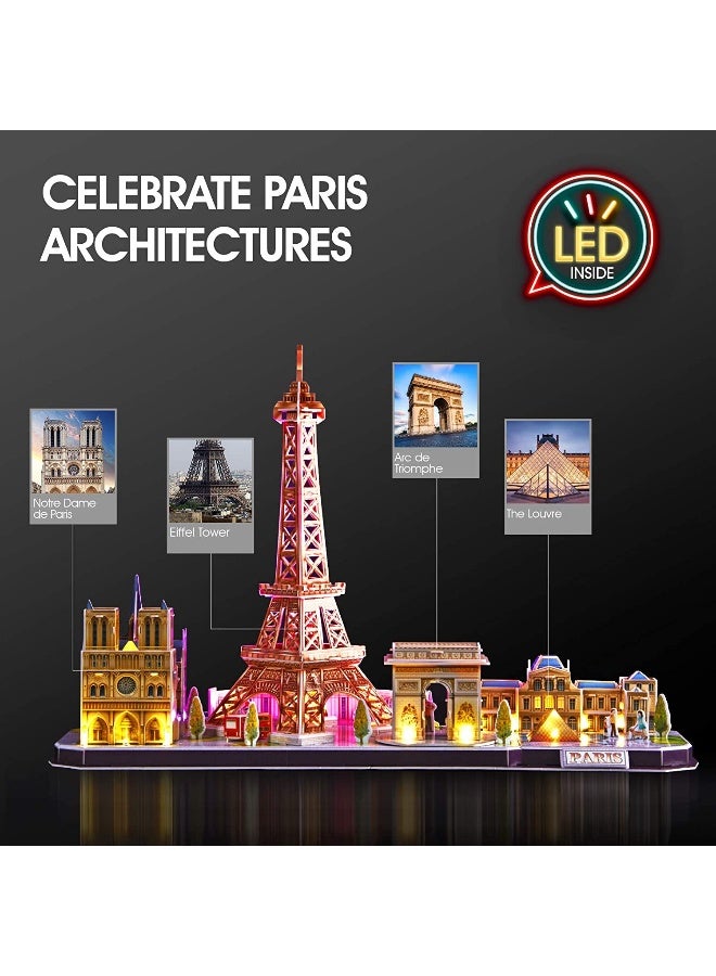 CubicFun City Line Paris 3D Led Puzzle 115pcs - Image 3