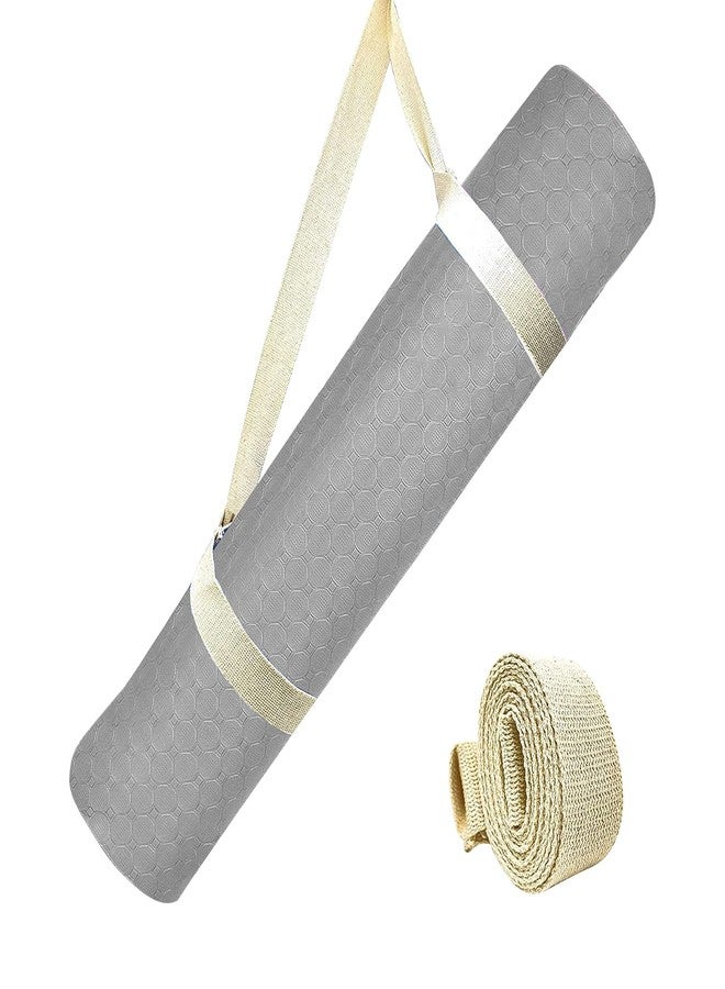 Strauss TPE Yoga Mat | Exercise Mat For Home Workout, Gym and Yoga Sessions | Anti Slip Gym Mat | Workout Mat For Men, Women and Kids | Yoga Mat With Carry Strap | Thickness: 6MM,(Grey) - Image 2