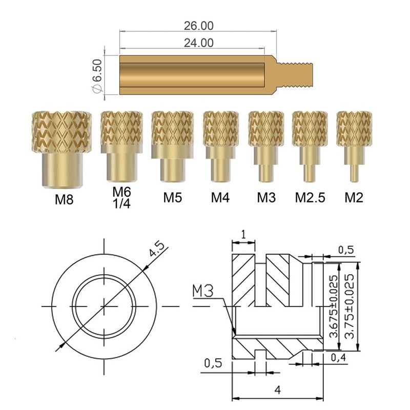 3DZWMAN 60W Digital Soldering Iron Heat Set Insert Tool with Heat Set Insert Tips and 100 Pcs M3x4x4.5 Threaded Inserts - Image 2