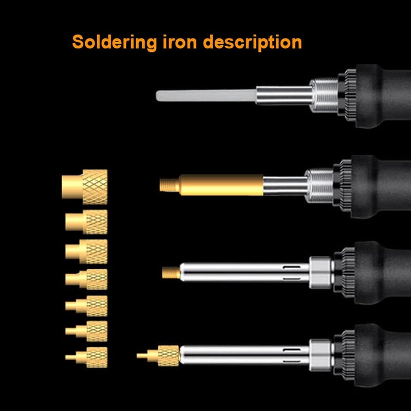 3DZWMAN 60W Digital Soldering Iron Heat Set Insert Tool with Heat Set Insert Tips and 100 Pcs M3x4x4.5 Threaded Inserts - Image 4