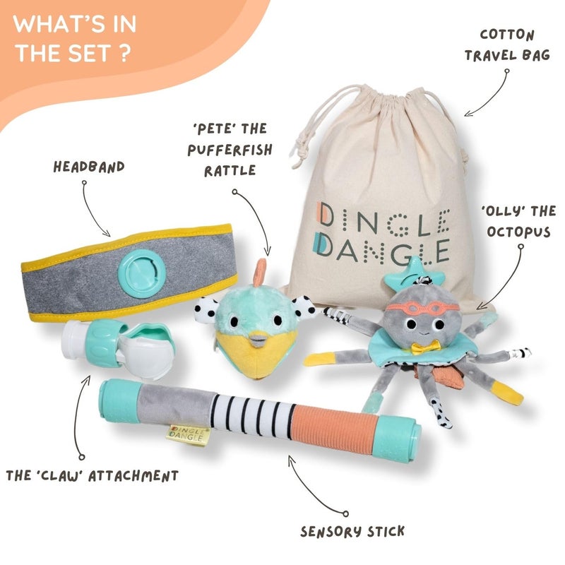 Dingle Dangle - Diaper Changing Headband & Mobile for Crib, Pushchair or Car Seat - Funny Baby Gifts - Great Baby Shower Gift or for Dads/New Parents - Featured on Shark Tank - Image 3