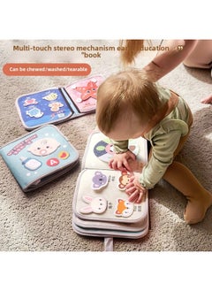 Generic Tear-And-Tear Book For Infant Early Education, Quiet Book With Velcro, Unbreakable And Chewable, Cognitive Educational Toy For 6-Month-Old Baby 8-Color:[ocean Style + Upgraded Animal Style + Animal Tail Cloth Book] Three-piece Cloth Book Set  - Image 2