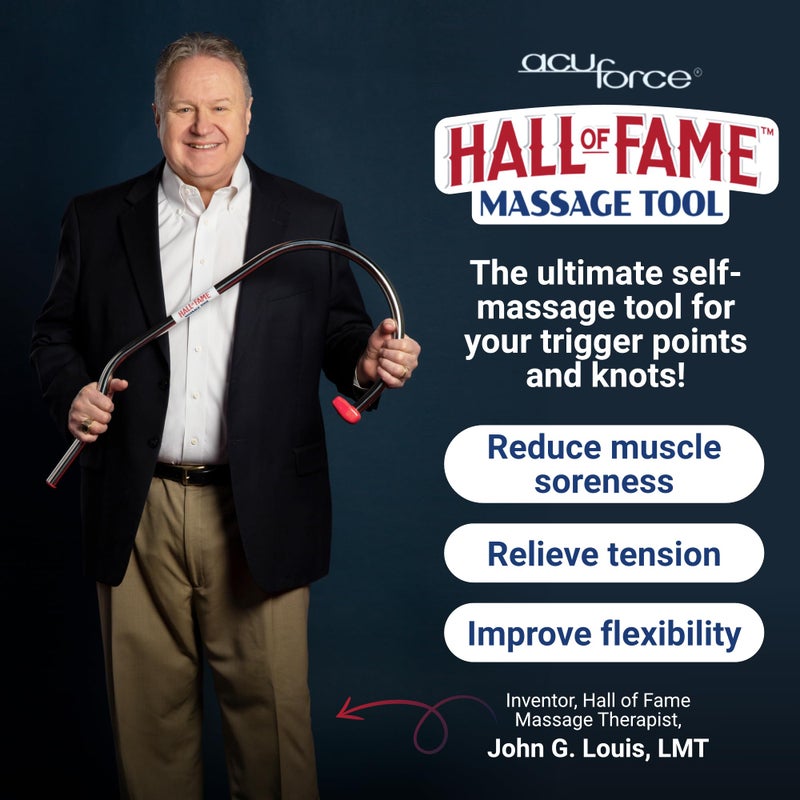 Acuforce Hall of Fame Neck & Back Massager Tool - Trigger Point Massage Tool with Self Massage Hook for Pain Relief, Shoulder, Neck, and Back Muscle Knot Remover - Gift for Men and Women - Image 5