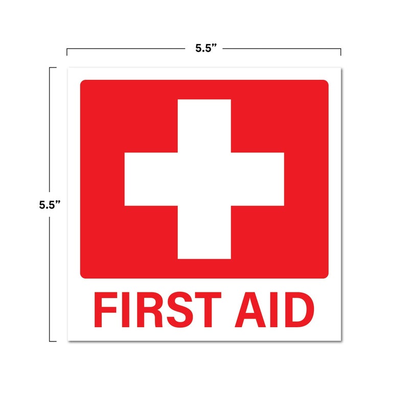 Sutter Signs First Aid Stickers 10-Pack | Square 5.5-inch by Sutter Signs - Image 2
