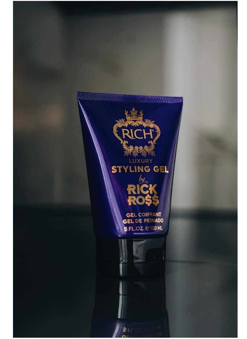 RICH by Rick Ross Luxury Styling Gel for Men with All Hair Types - Rejuvenating & Smoothing - Tames Frizz & Adds Shine - Medium hold, Glossy Finish, 5 Fl oz - pzsku/Z774BBD07DCF0F525BC0AZ/45/_/1739539992/bf20f2d0-c5a7-43c3-89d1-e99ea0967735