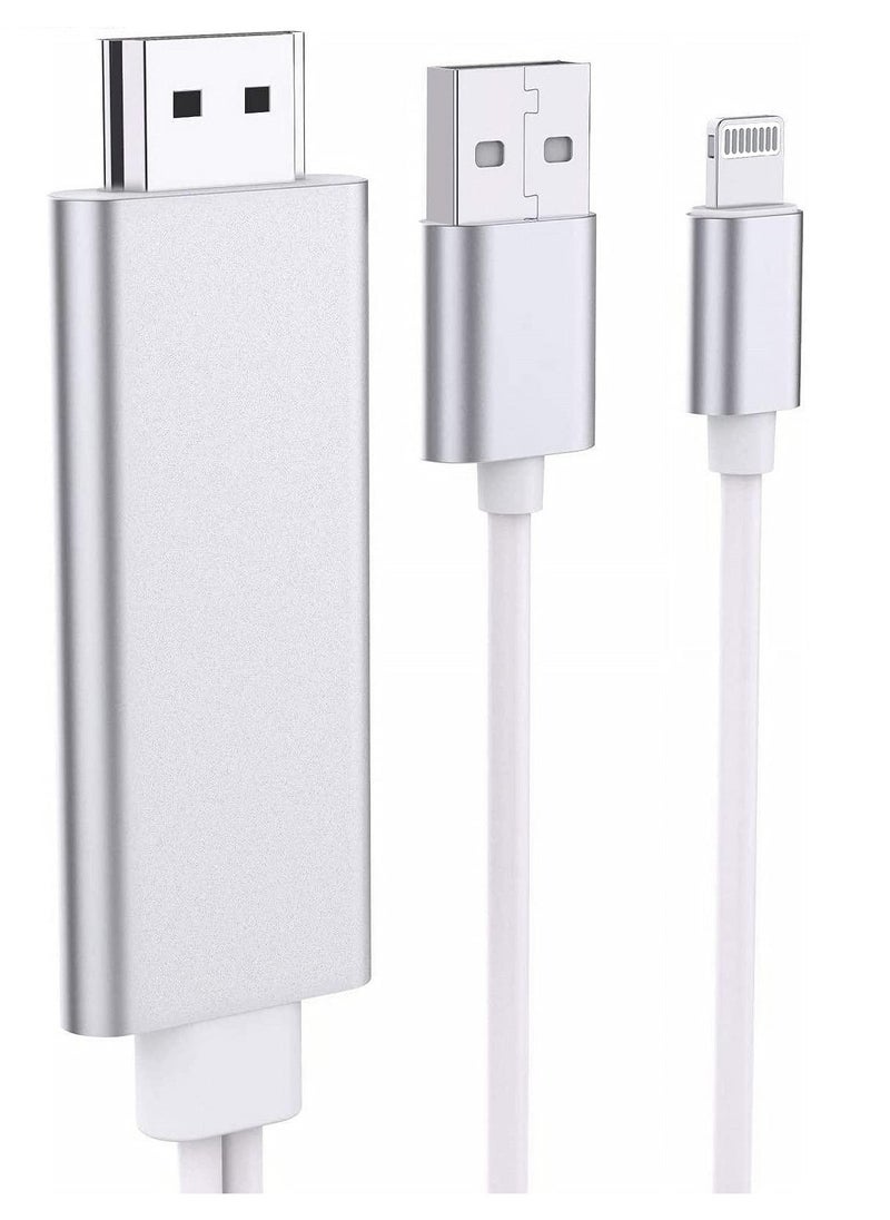 Excefore Apple Lightning To HDMI Cable For iPhone to TV, Compatible For iPhone iPad to HDMI Cable Cord, 5.8FT 1080P Digital AV Adapter HDTV Cable For iPhone Or iPad to TV Projector Monitor  - Image 1