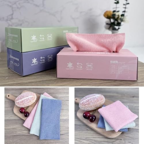DS ENTERPRISE Microfiber Dish Cloths, Reusable Cleaning Wet & Drying Wipes Super Absorbent Kitchen Cleaning Cloths with Dispenser Box Magic Cleaning Rag Towel For Hands, Home, Car Window (Pack-20 Pcs) - Image 5