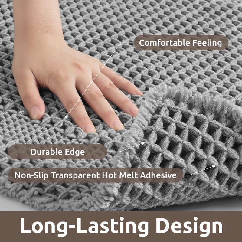 AMOAMI الحصير حمام حمام اموامي للمستحضر الحمام للحمام غير القابل للانزلاق سجاد الحمام مع شرابات البوهو ناع - Image 2