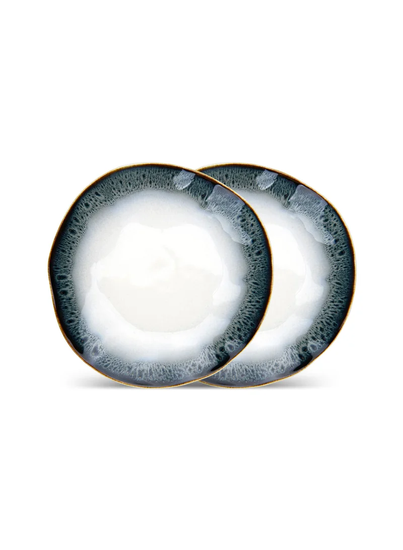 فيسمان Set of 2 Dinner Plates 21cm Galactica, Porcelain Plate For Serving, Main Courses And Meals, Microwave, Oven, and Dishwasher Safe, Scratch Resistant, Kitchen Tableware