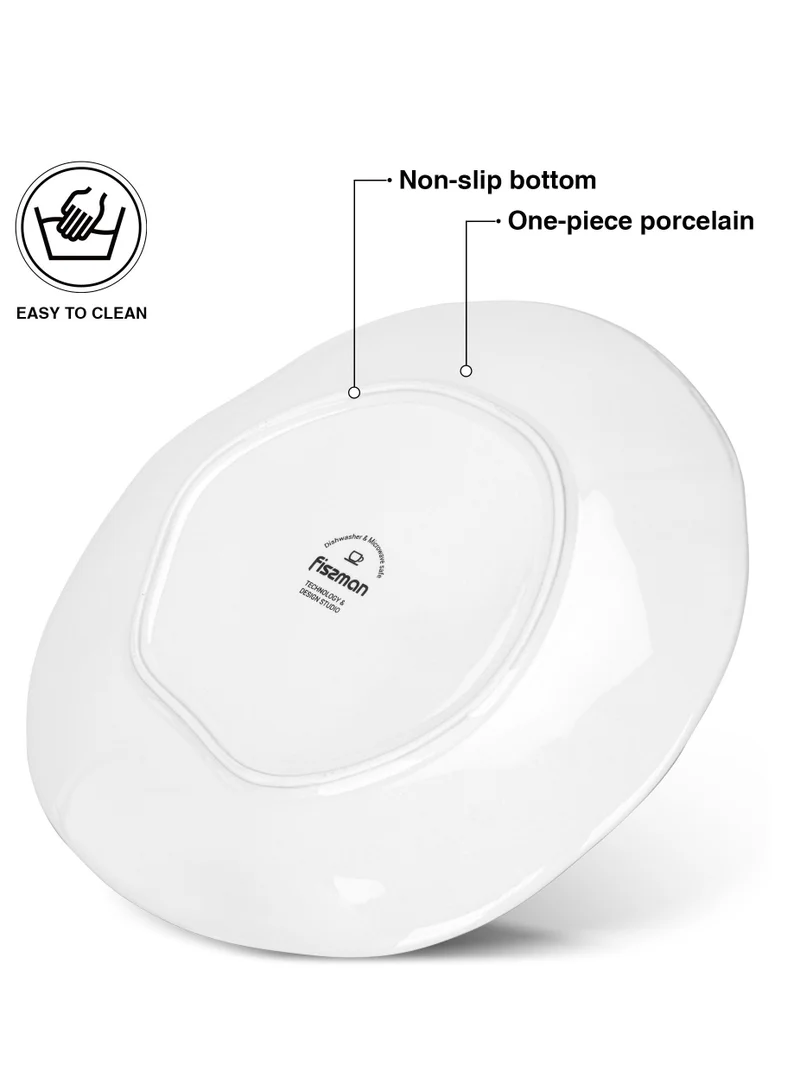 Fissman  Set of 2 Dinner Plates 21cm Galactica, Porcelain Plate For Serving, Main Courses And Meals, Microwave, Oven, and Dishwasher Safe, Scratch Resistant, Kitchen Tableware  | Best Price UAE