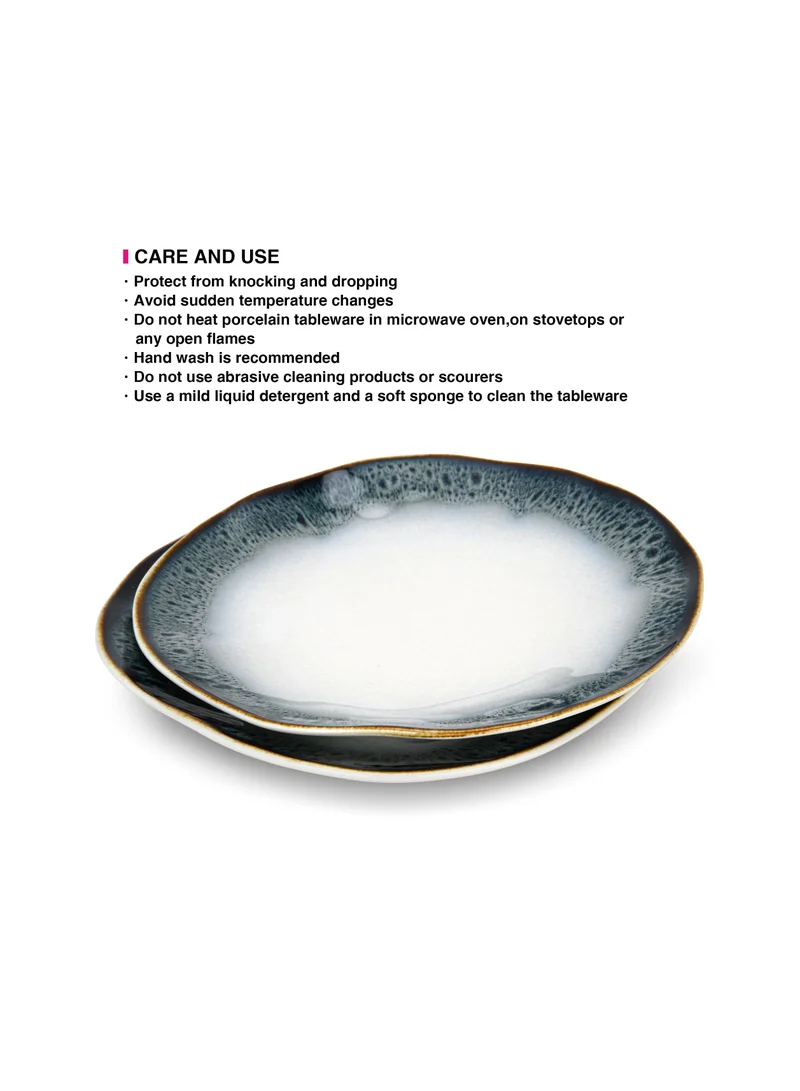 Fissman  Set of 2 Dinner Plates 21cm Galactica, Porcelain Plate For Serving, Main Courses And Meals, Microwave, Oven, and Dishwasher Safe, Scratch Resistant, Kitchen Tableware  | Best Price UAE