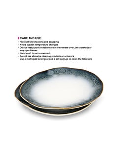 Fissman Set of 2 Dinner Plates 21cm Galactica, Porcelain Plate For Serving, Main Courses And Meals, Microwave, Oven, and Dishwasher Safe, Scratch Resistant, Kitchen Tableware  - Image 5