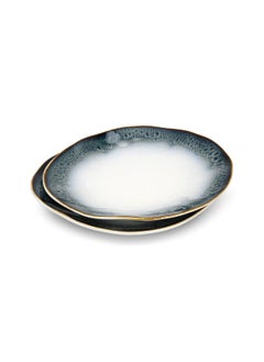 Fissman Set of 2 Dinner Plates 21cm Galactica, Porcelain Plate For Serving, Main Courses And Meals, Microwave, Oven, and Dishwasher Safe, Scratch Resistant, Kitchen Tableware  - Image 2