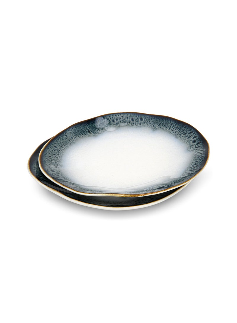 Fissman Set of 2 Dinner Plates 21cm Galactica, Porcelain Plate For Serving, Main Courses And Meals, Microwave, Oven, and Dishwasher Safe, Scratch Resistant, Kitchen Tableware - Image 2