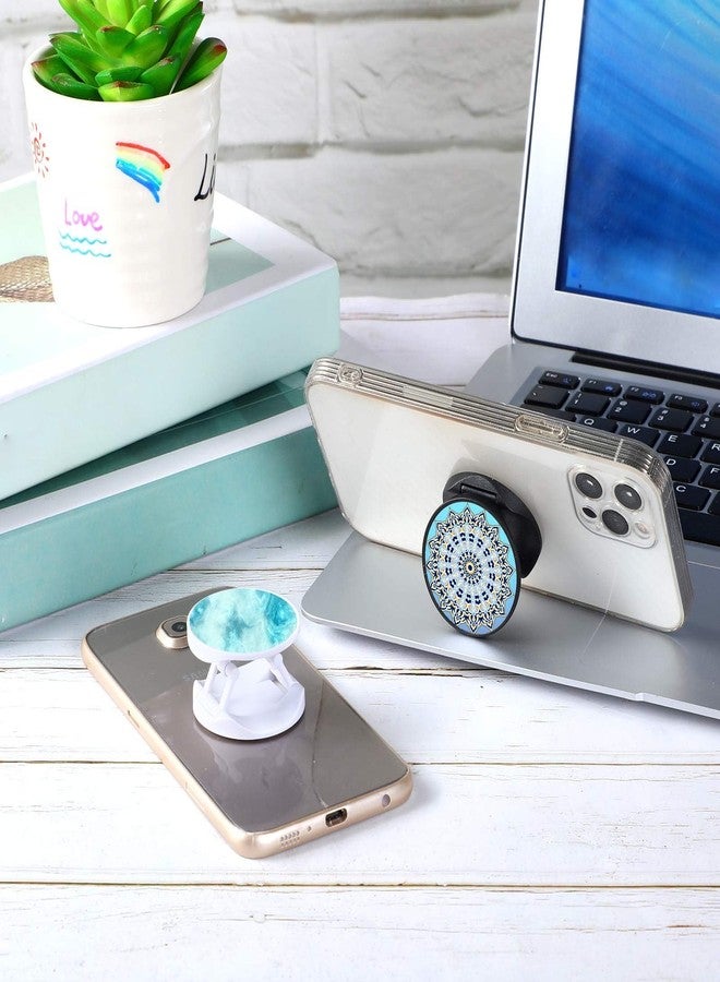 Weewooday 20 Pcs Sublimation Socket Blank Phone Grip Holders Collapsible Phone Grips Self Adhesive Sublimation Holders for Smartphones and Tablets(Black and White) - Image 4