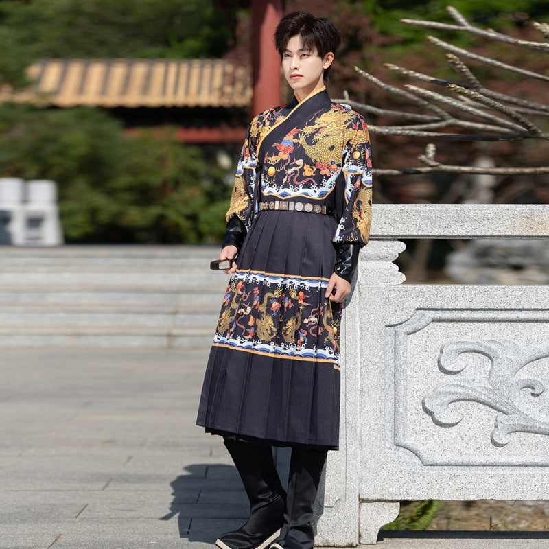 Original Hanfu Dragon Pattern Flying Fish Clothing Chinese Style Dragon Year Battle Robe Men And Women Same Style Jinyiwei Positioning Pleated Performance Clothing - Image 1