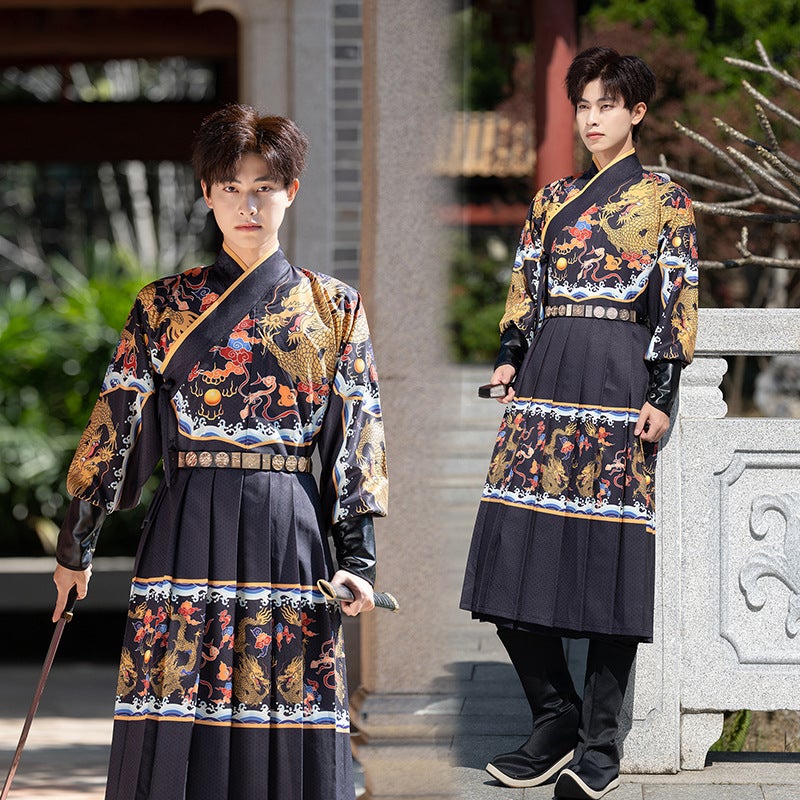 Original Hanfu Dragon Pattern Flying Fish Clothing Chinese Style Dragon Year Battle Robe Men And Women Same Style Jinyiwei Positioning Pleated Performance Clothing - Image 3