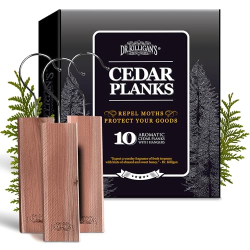 Dr. Killigan's Cedarwood Planks - Cedar Blocks for Clothes Storage, Great Alternative to Moth Balls for Closet, Drawer Deodorizer, Sustainably Harvested in USA (10-Pack) - Image 1