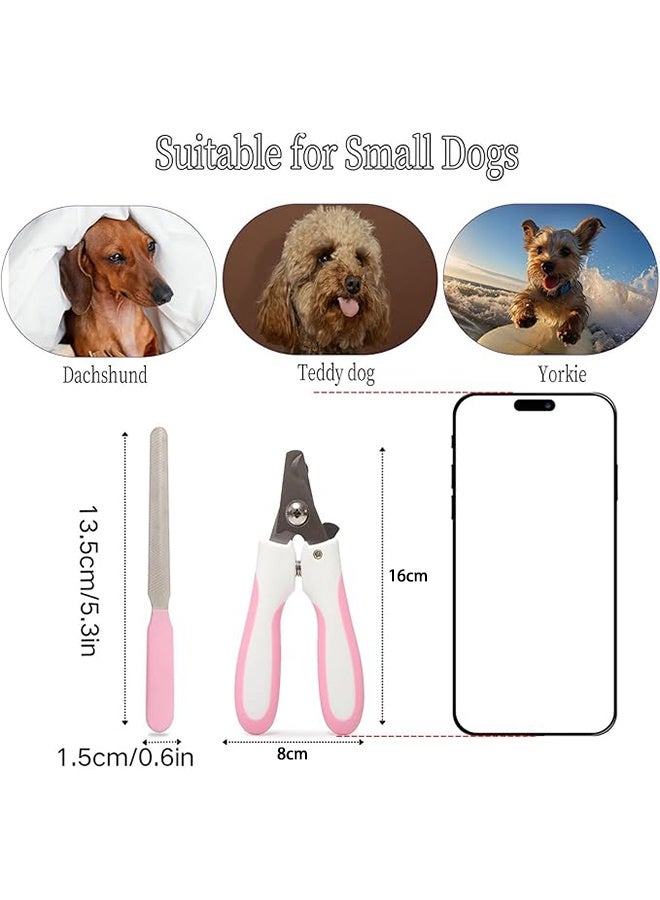 2 قطعة ماكينة قص الأظافر ومجموعة الملفات أبيض/وردي/فضي - Image 2